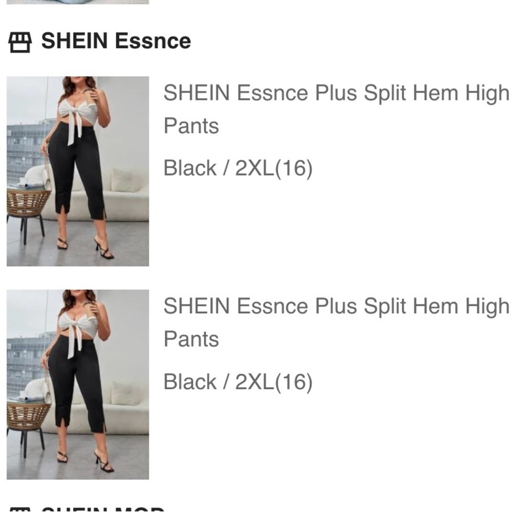 NEW 6-Bundle SHEIN Capri Pants Size XL